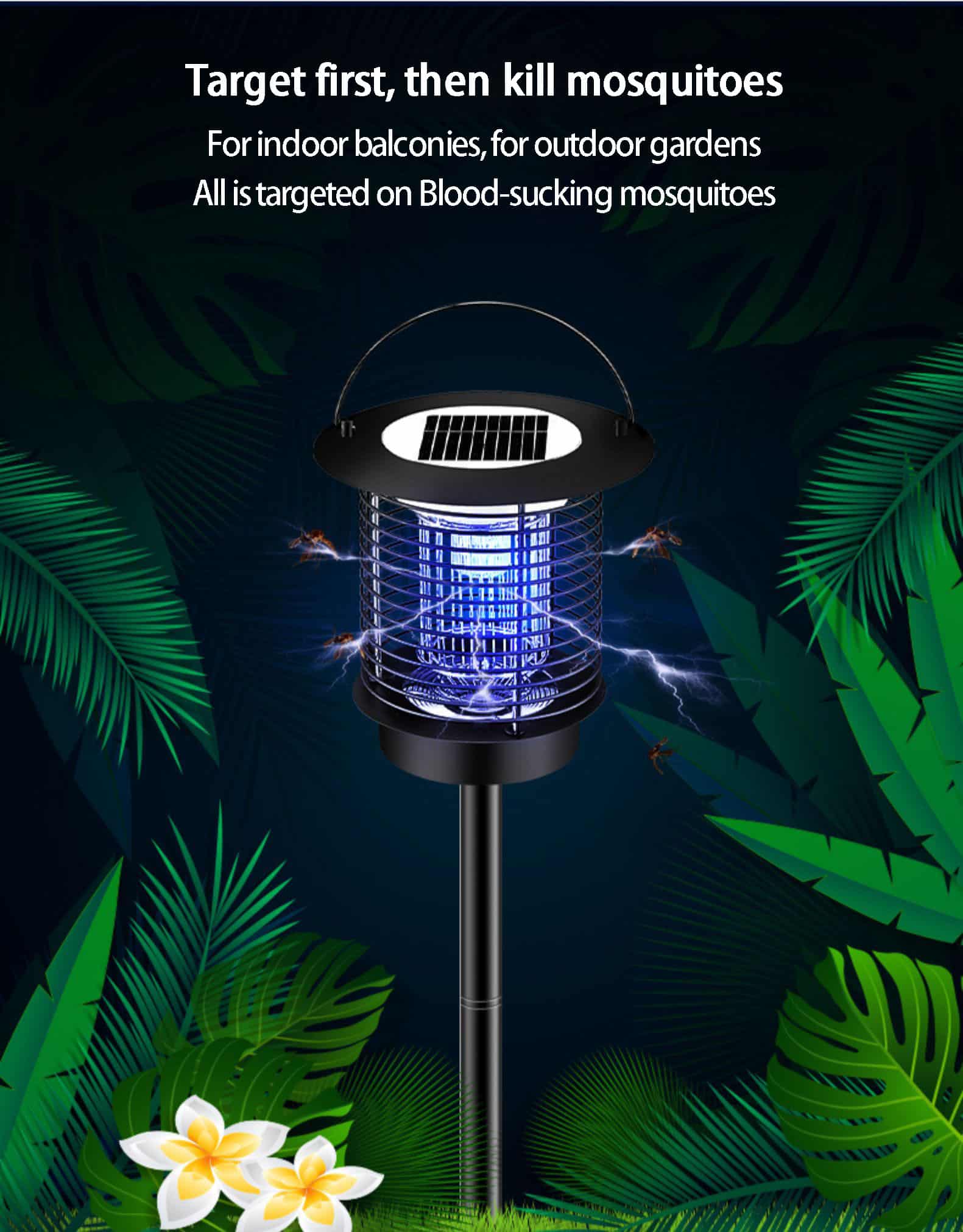 Solar Mosquito Killer Home Outdoor Garden Garden Waterproof Mosquito